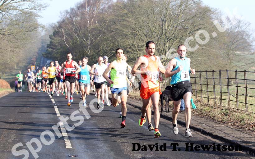 Soon after the start of the Run northumberland Half Marathon.